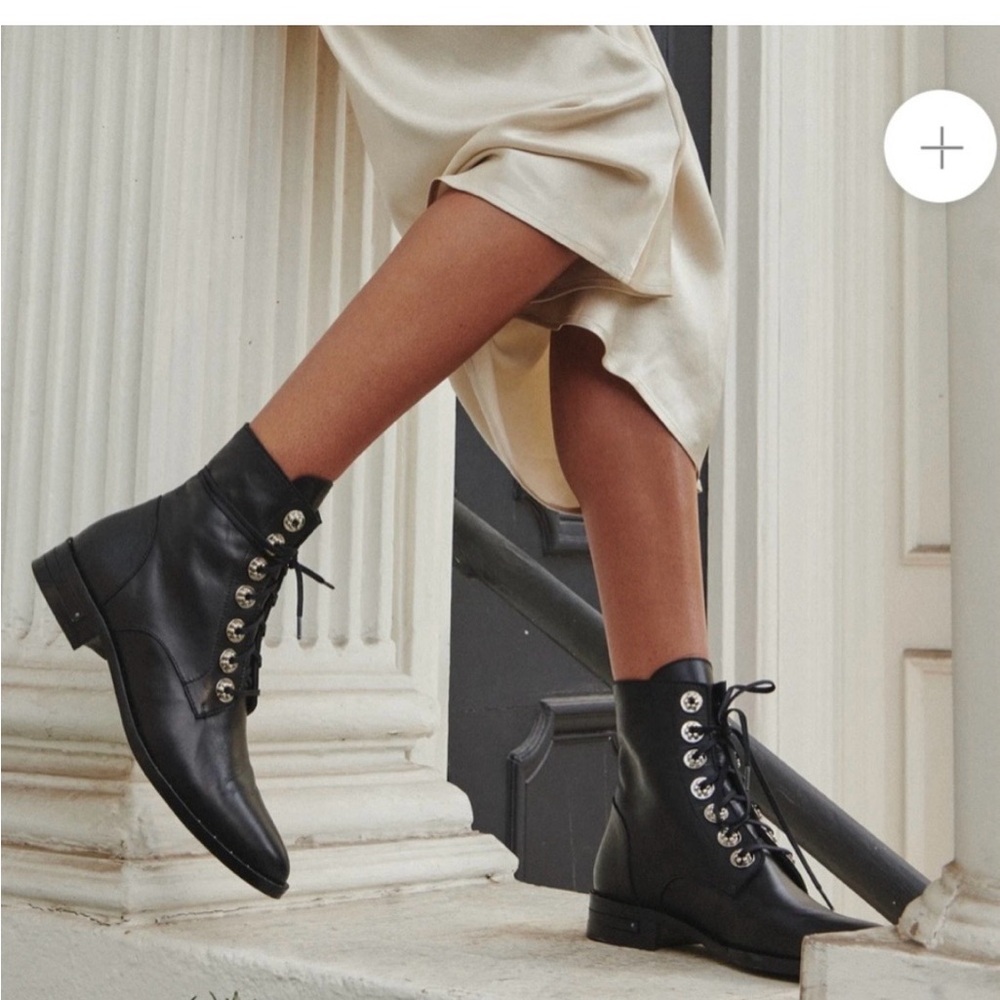 Freda Salvador Black Lace-Up Boots